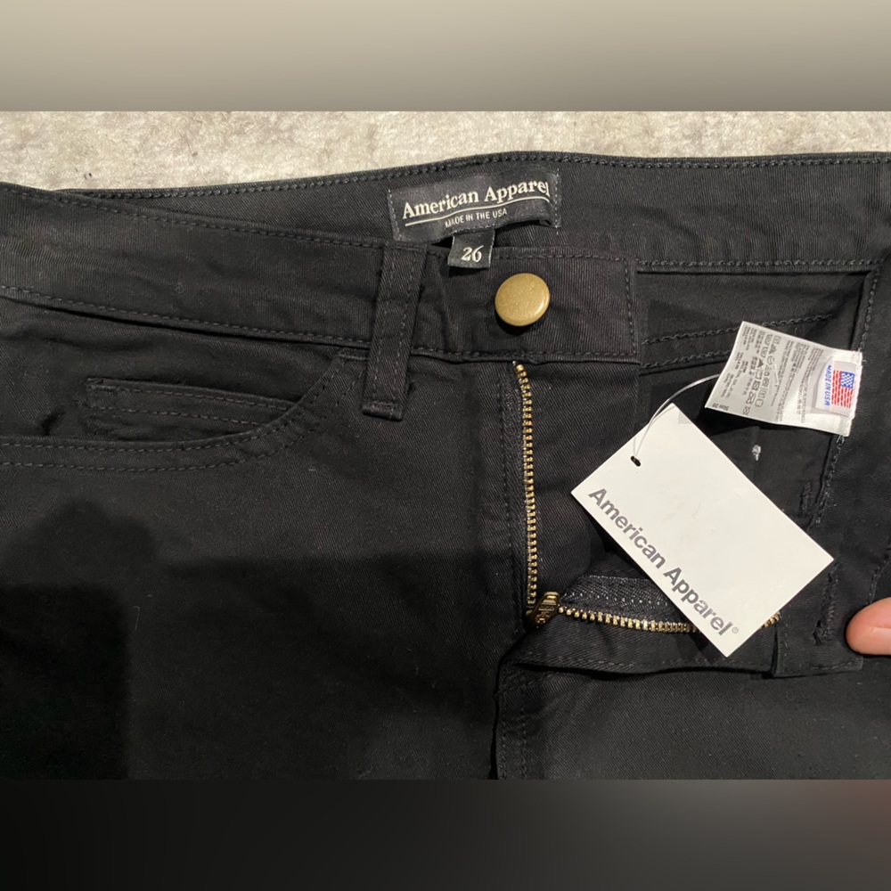 American Apparel (Stretch Twill Slim) with original tag [Jet Black] - Picture 5 of 5